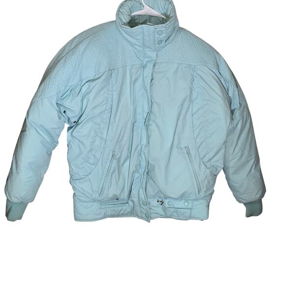 Vintage Mint Green Obermeyer Womens Ski Jacket Thick Warm Size 10 1980s - Picture 1 of 11